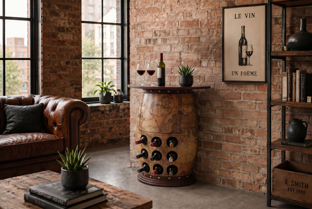 Wine shelf half SEVEN SEAS 80cm for 9 bottles pine wood