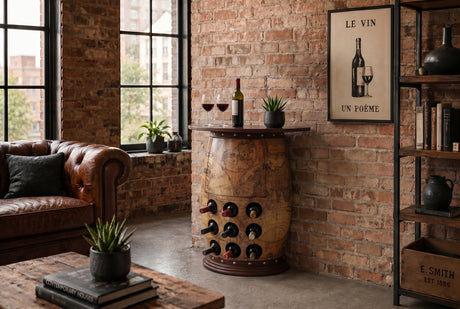 Wine shelf half SEVEN SEAS 80cm for 9 bottles pine wood