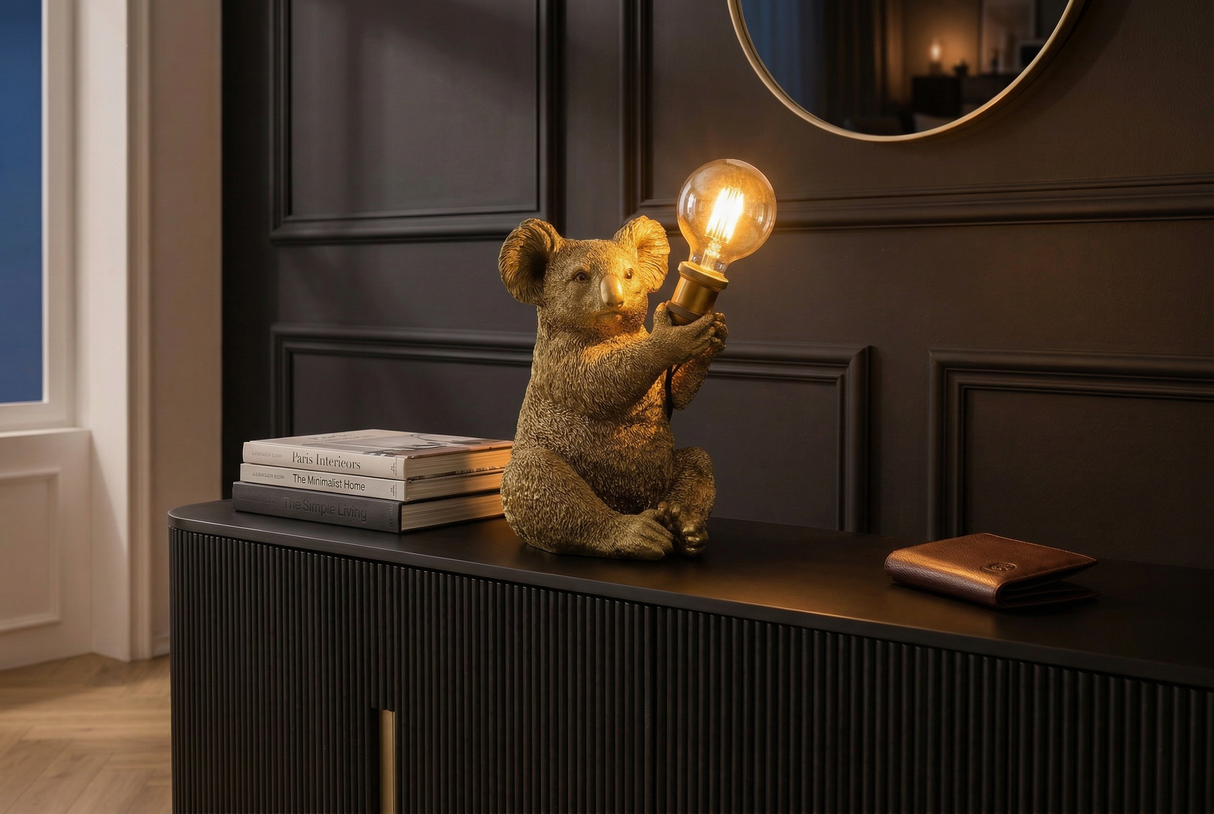 Tischleuchte KOALA 30 cm Goldskulptur