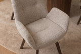 Stuhl BALTIC drehbar 360° mit Armlehnen Bouclé-Tweed soft taupebraun