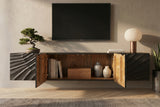 TV-Board SCORPION 200cm 3D hanging black mango wood