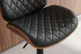 Barhocker CHICAGO 360° 89-111cm Pappel furniert Kunstleder schwarz braun