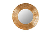 Wall mirror CIRCLE 100cm paulownia wood round gold