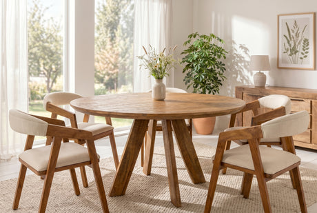 Esstisch ART WOOD Ø 140cm rund Mangoholz naturbraun