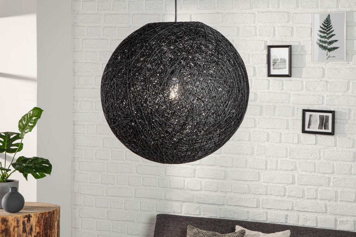 Pendant lamp COCOONING 45cm black abacá