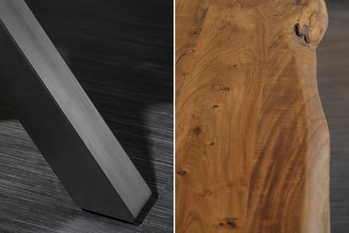 Dining table MAMMUT 160cm X-legs 35mm massive acacia wood