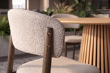 Chair VALHALLA WOOD textured fabric beige and oak wood brown