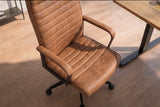 Bürostuhl LAZIO 49-59cm mit Wippfunktion Mikrofaser Vintage Braun