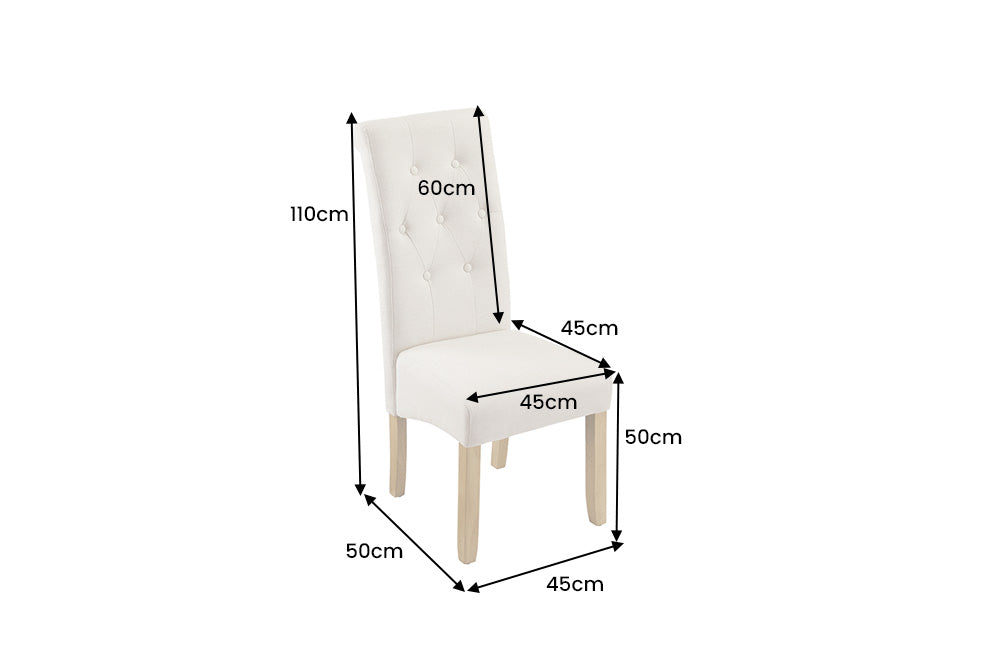 Chair CASA w/ neck roll textured fabric beige