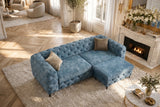 Sofa MODERN BAROCK 235cm 3-Sitzer Samt petrol