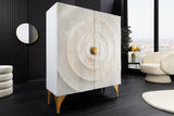 Highboard GOLDEN SUNSET 120cm 3D mango wood white gold handmade