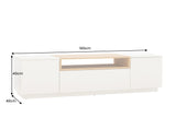 TV-Board LOFT 160cm white natural