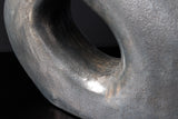 Vase RING 40cm metal dark grey handmade
