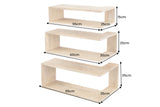 Corner shelf SURREAL 55/60/65cm set of 3 mango wood natural
