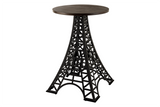 Bar table PARIS LOFT 105cm Eiffel Tower design mango wood dark brown black
