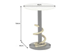 Side table WILDLIFE SNAKE 50cm gold black white marble