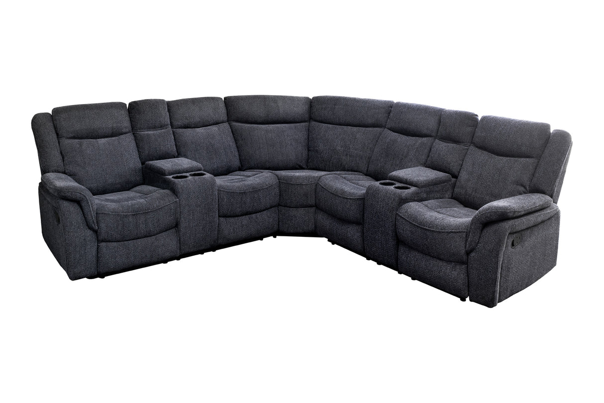 Cinema armchair HOLLYWOD 5-seater textured fabric dark grey