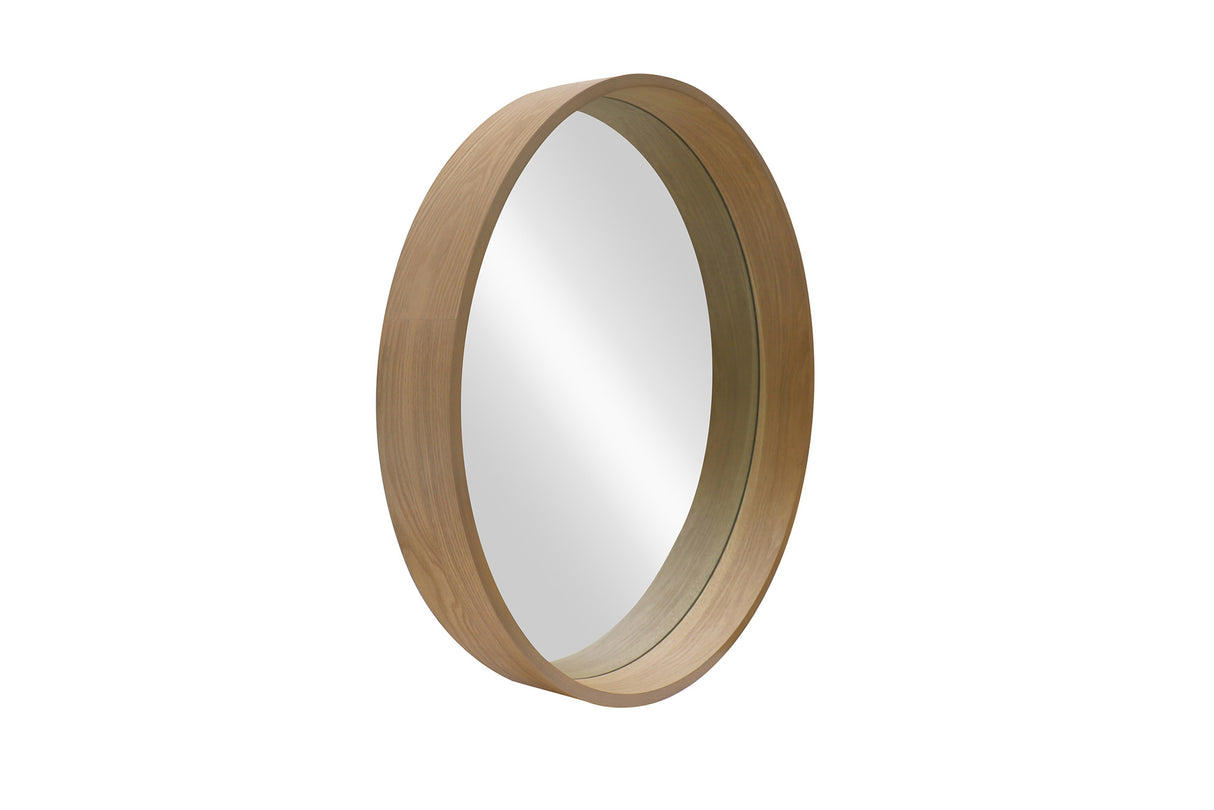 Wall mirrow PORTRAIT 70cm round oak wood veneered