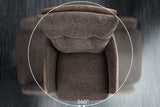 Barhocker BIG GEORGE mit Armlehnen Flachgewebe Samt taupe drehbar