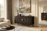 Sideboard GOLDEN SUNSET 140cm 3D mango wood black
