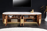 TV-Board GATSBY 170cm Mangobraun Gold Marmorplatte Lowboard