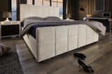 Bett PRESTIGE 180x200cm Bouclé cremefarben mit Stauraum