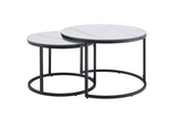 Coffee table ELEGANCE 75cm set of 2 ceramic white