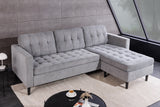 Ecksofa STOCKHOLM 220cm 3-Sitzer Cord grau
