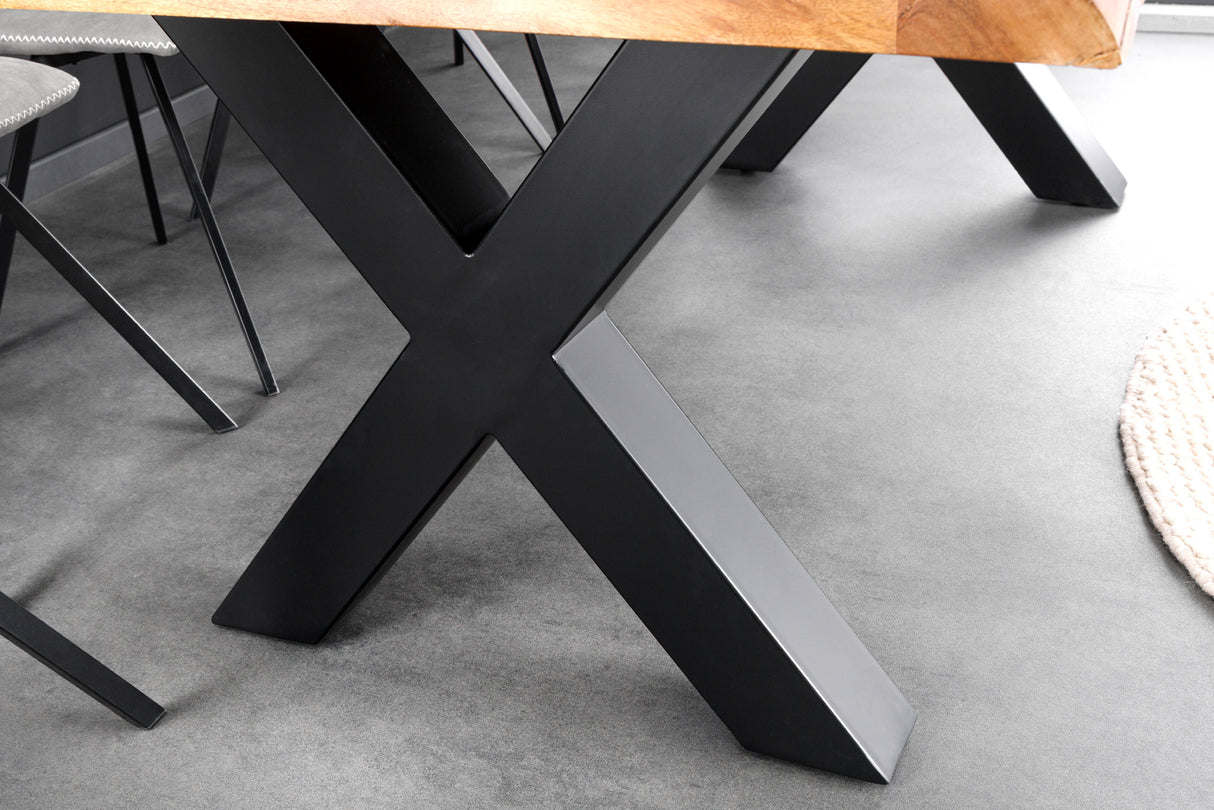 Dining table MAMMUT 200cm table top 50 mm acacia wood X-legs
