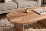 Couchtisch SCULPTURA 110cm skulpturale Form Akazienholz natur