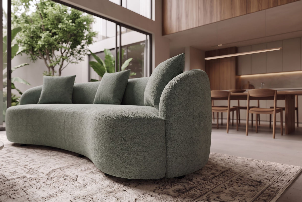 Sofa ATELIER 230cm 3-Sitzer Bouclé Salbei