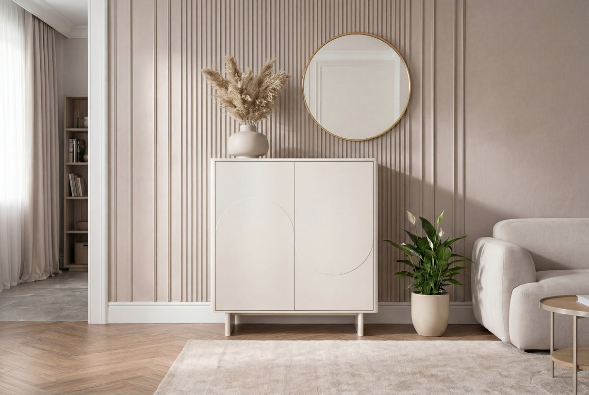 Highboard SAVOY 130cm 3D w/ white marble ceramic top