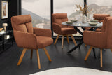 Drehstuhl BIG GEORGE mit Armlehnen, Chenille-Stoff, rostbraun, drehbar