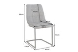 Cantilever chair MIAMI square quilting cord grey w/ black metal frame