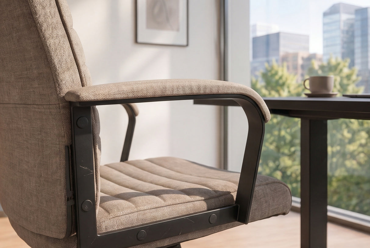 Office chair LAZIO 49-59cm w/ tilt function vogue velour velvet taupe