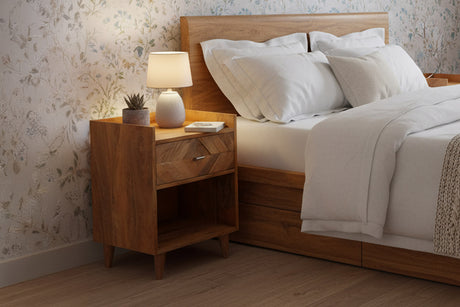 Bedside table INFINITY 55cm mango natural brown