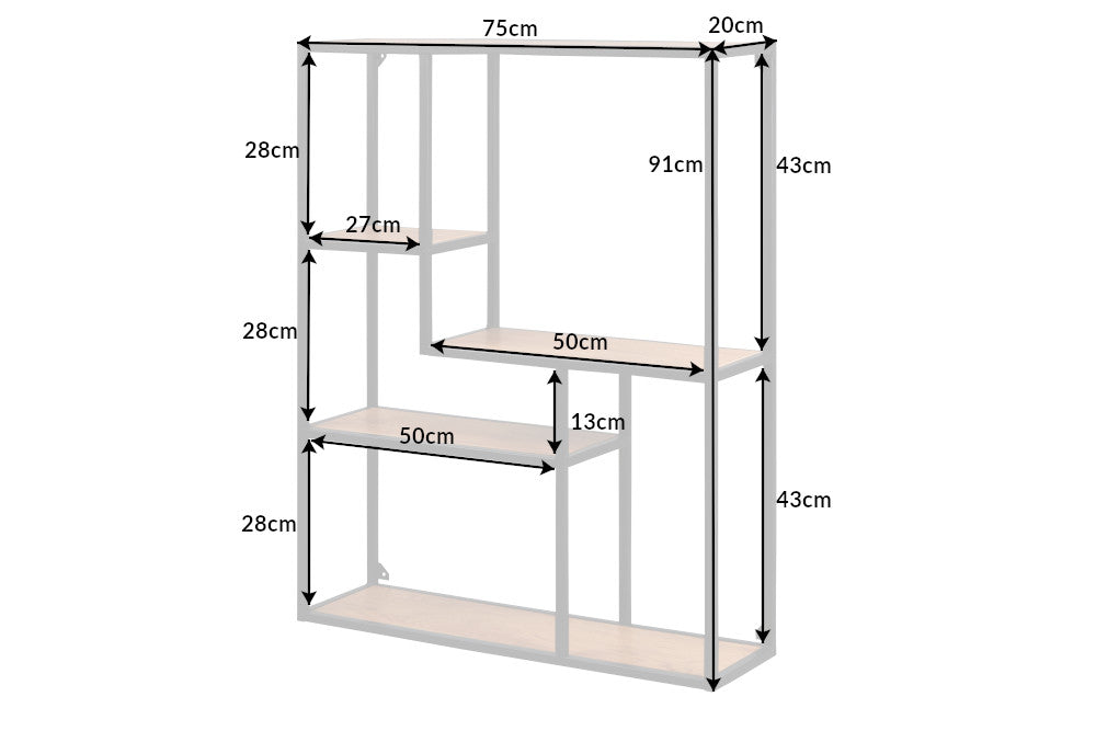 Wandregal SLIM LINE 90cm Wildeiche Holzoptik