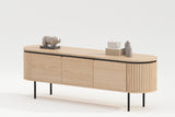 TV-Board ATELIER 160cm natural oak wood look w/ black legs