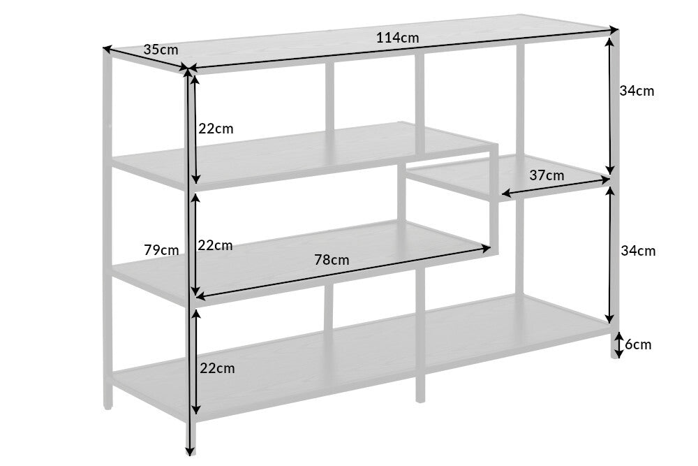 Regal SLIM LINE 115x80cm Marmoroptik anthrazit