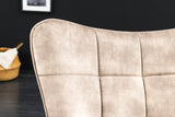 Armchair SCANDINAVIA with armrests velvet champagne