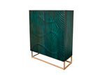 Highboard SCORPION 120cm 3D Mango Massivholz türkis Metallgestell gold