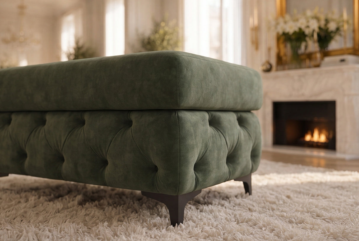 Stool MODERN BAROCK 95cm velvet dark green