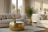 Couchtisch ORIENT II 60cm mit Hammerschlageffekt gold