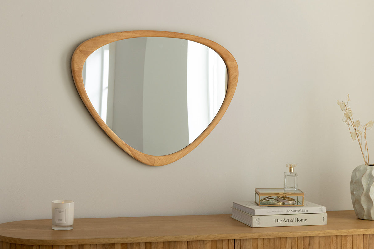 Wall mirror ORGANIC 65cm massive wood oak wood look