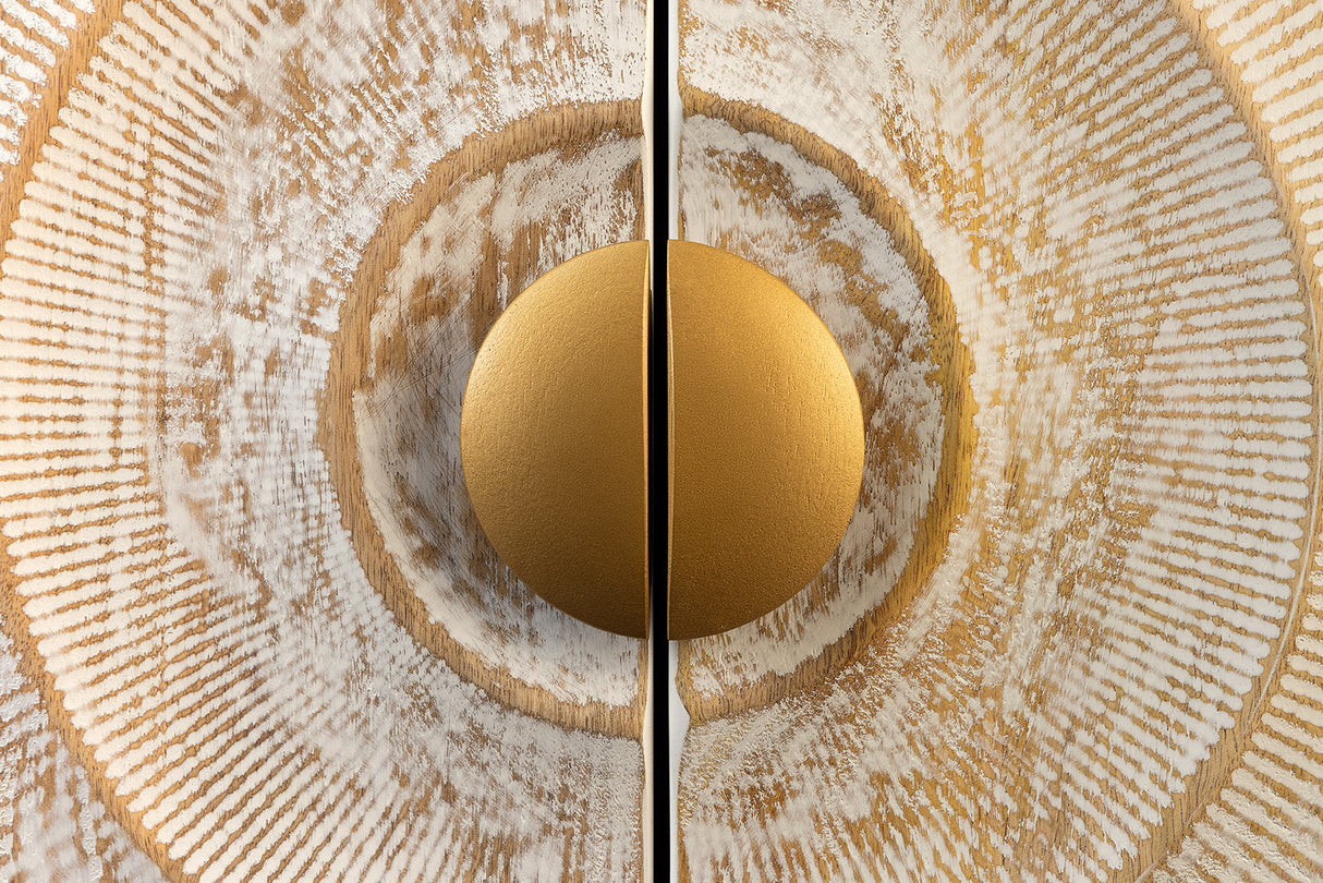 TV-Board GOLDEN SUNSET 180cm 3D mango wood white