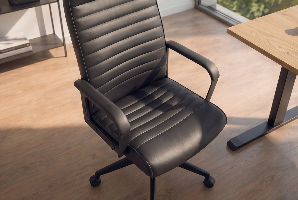 Bürostuhl LAZIO 49-59cm mit Wippfunktion Kunstleder schwarz