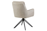 Drehsessel PROMETHEUS drehbar 180° m. Armlehnen Samt Velours beige