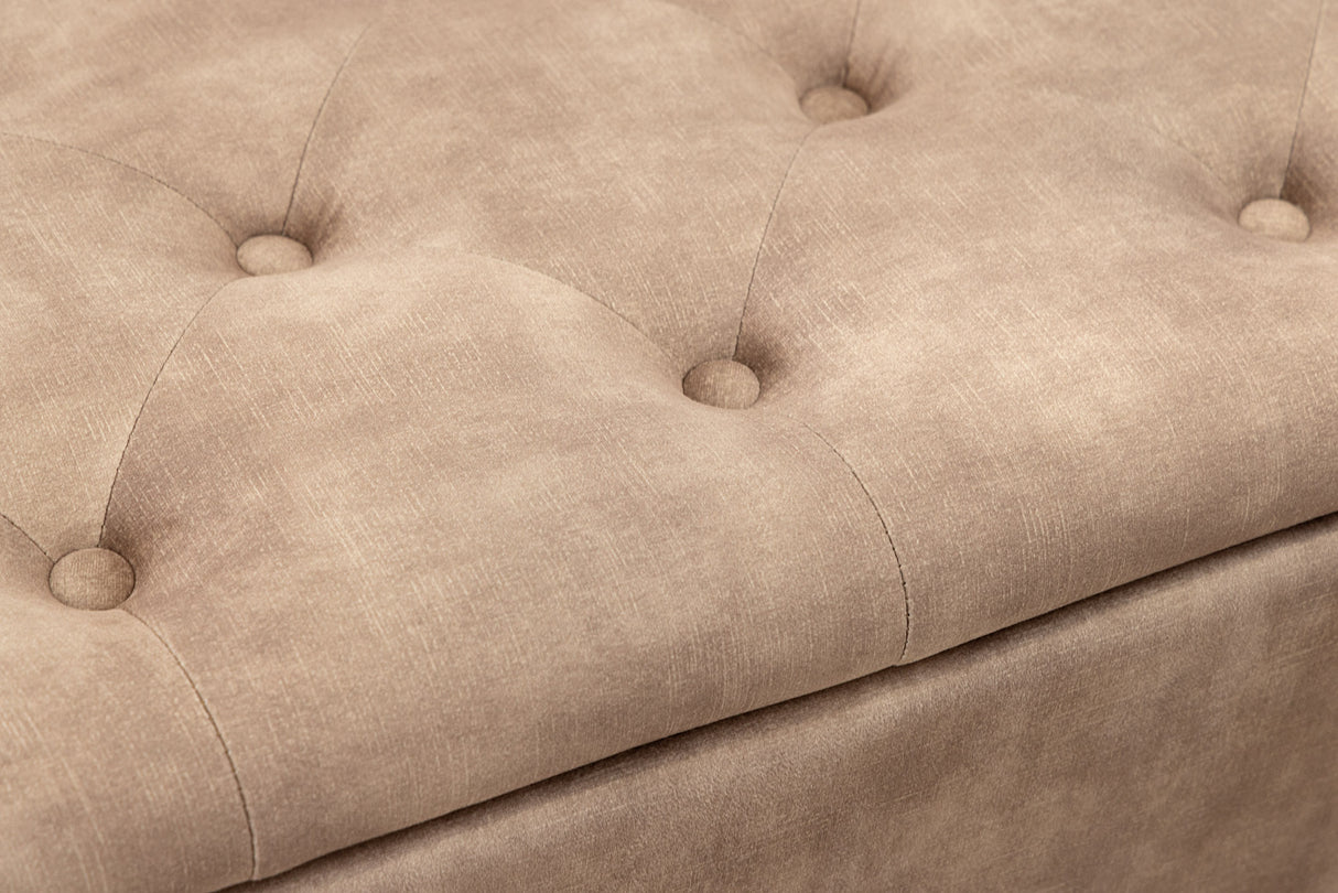 Bench chest EN VOGUE 120cm w/ storage space velvet beige