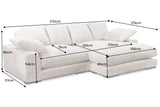 Corner sofa BABYLON 270cm XXL w/ ottoman cord beige
