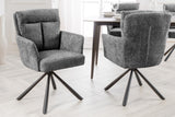 Drehstuhl BIG GEORGE 360° mit Armlehnen Strukturstoff grau